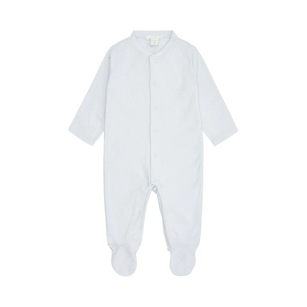Angel Wing Pointelle Sleepsuit in Blue | Over The Moon