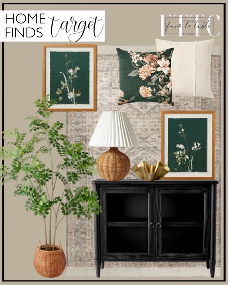 Target Home Finds. Follow @farmtotablecreations on Instagram for more inspiration.

Killybrooke 2 Door Glass Cabinet Black - Threshold designed with Studio McGee. Artificial Pterocarpus Leaf Tree - Threshold. (Set of 2) 16"x20" Orchid Flowers Framed Wall Art. Oversize Printed Floral Square Throw Pillow Moss/Clay Pink/Cream. Oversized Pieced Square Throw Pillow Cream/Neutral. Pine Brook Diamond Persian Style Rug. Metal Wavy Bowl Gold. Natural Wicker Table Lamp Brown - Threshold. Target Circle Week. Target Deals. Target Home Finds. 




#LTKfindsunder50 #LTKxTarget #LTKhome