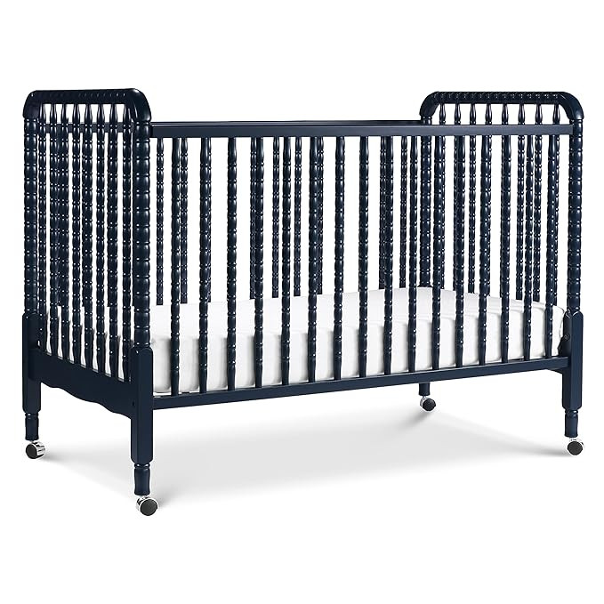 DaVinci Jenny Lind 3-in-1 Convertible Crib in Navy, Removable Wheels, Greenguard Gold Certified | Amazon (US)