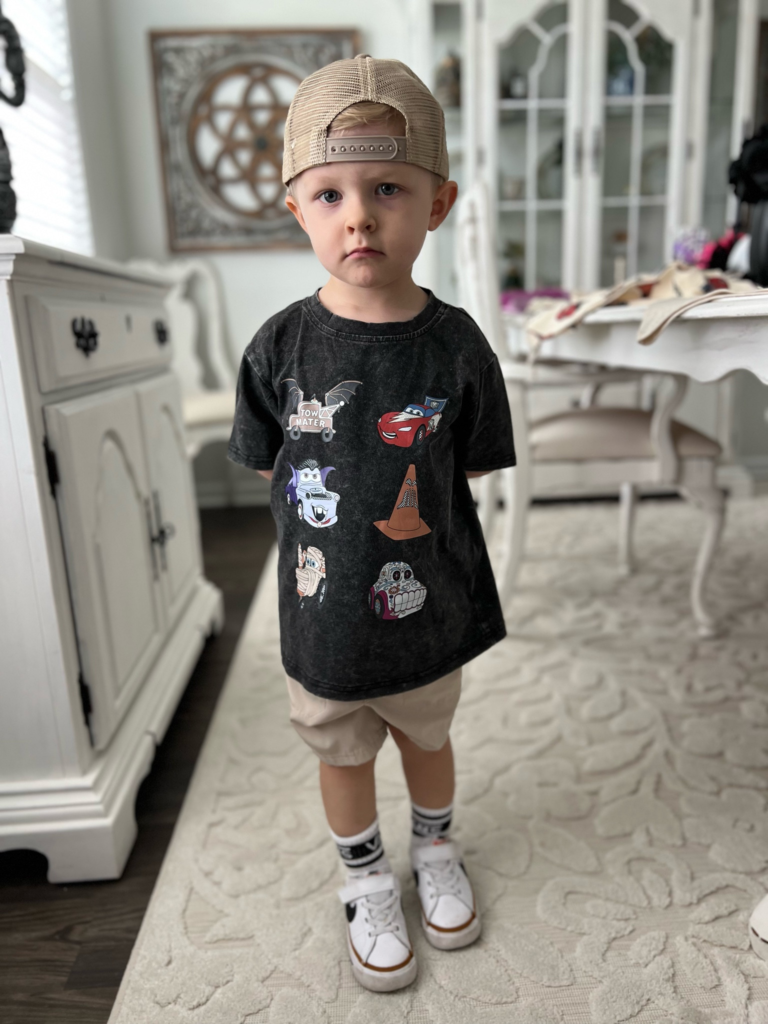Don’t let him fool you… he was SO happy about his Cars Halloween shirt! 

The company is called Magical Little Babes. They have the most adorable “Cars” clothing for little ones who are as obsessed as Hayes is. 

#LTKStyleTip #LTKHalloween #LTKKids