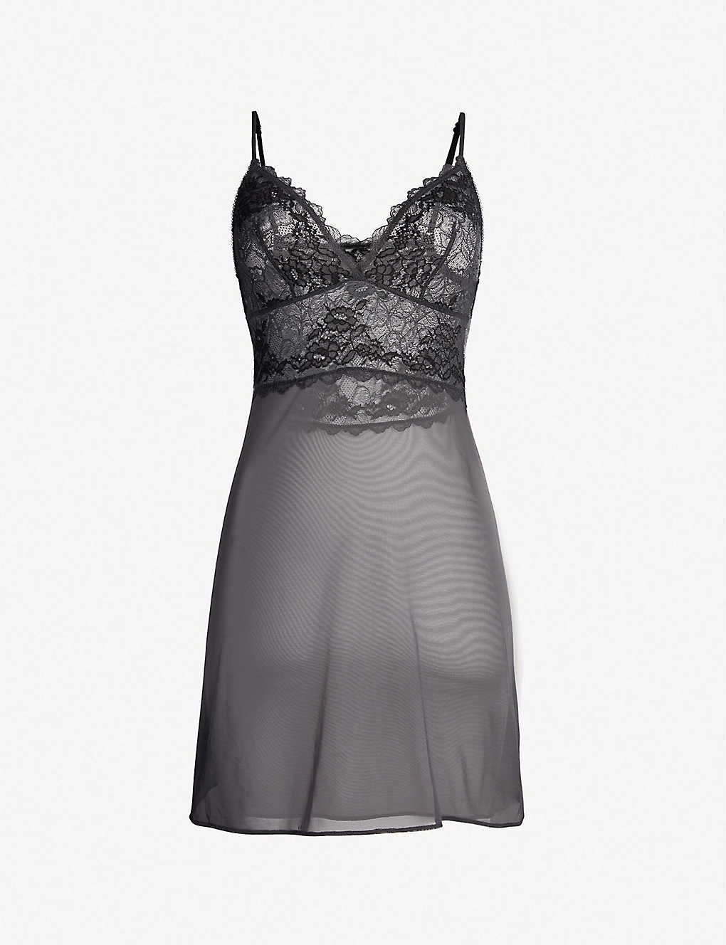 Lace Perfection stretch-lace and mesh chemise | Selfridges