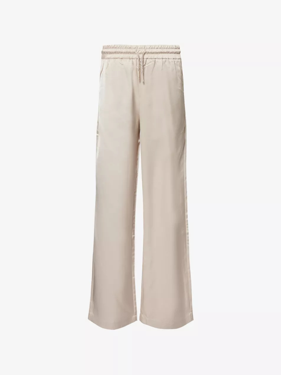Straight-leg mid-rise satin trousers | Selfridges