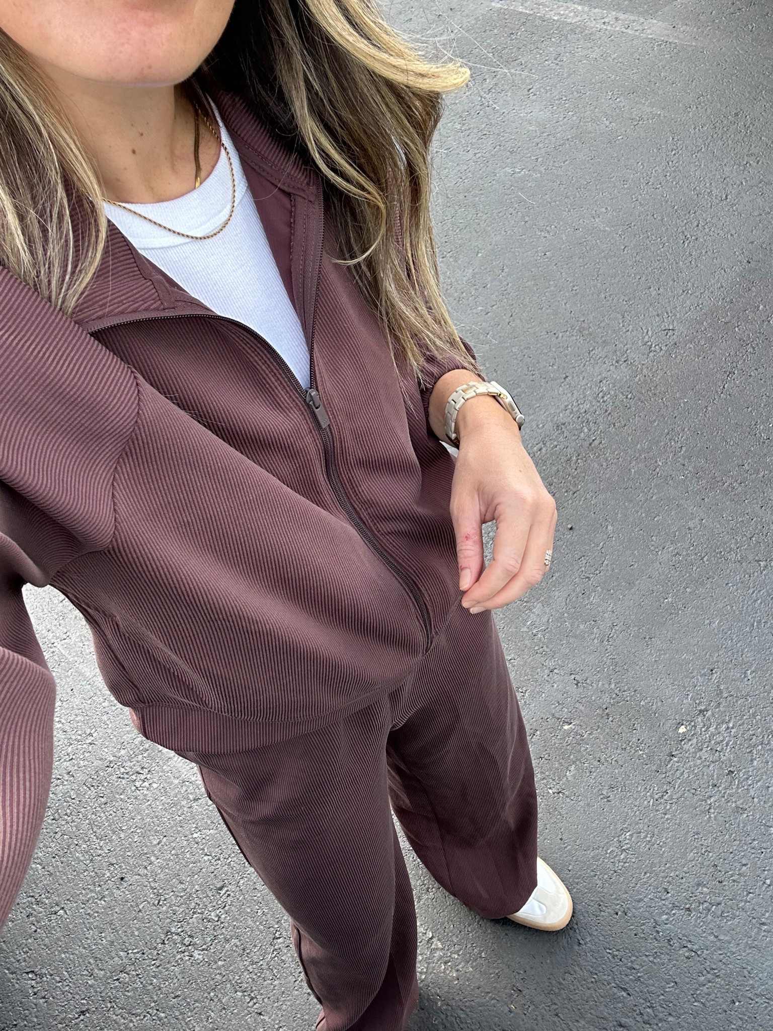 This target Athleisure set is 💯. Love the ribbed softstreme like material. Bottoms/medium and top/large. Lululemon dupe. Target style. Mom outfit. Activewear. Brown outfits. Neutral. Casual chic  

#LTKActive #LTKFindsUnder50 #LTKMidsize