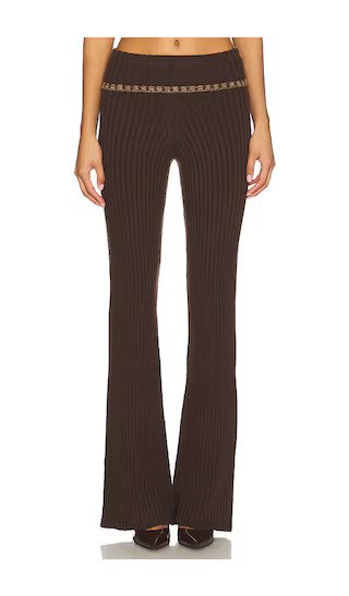 Tila Rib Pant in Brown & Tan | Revolve Clothing (Global)