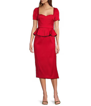 Antonio Melani Gwendolyn Sweetheart Neck Sheath Midi Dress | Dillard's | Dillard's