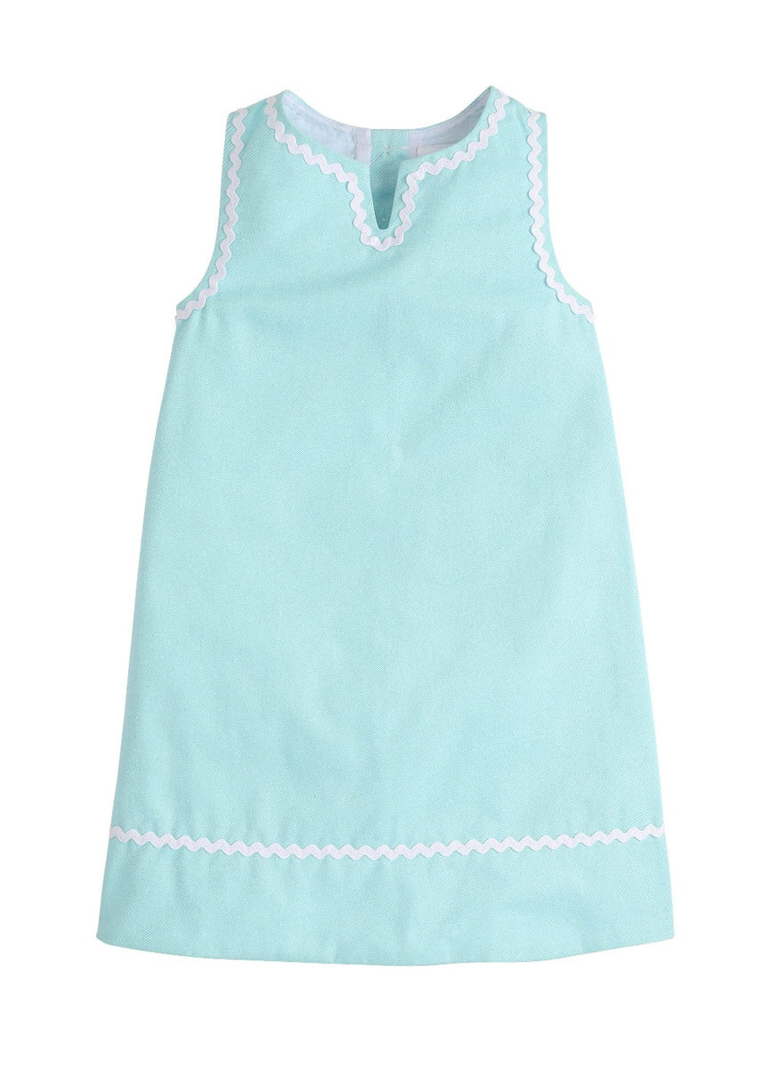 Olivia Dress - Aqua Twill | Little English