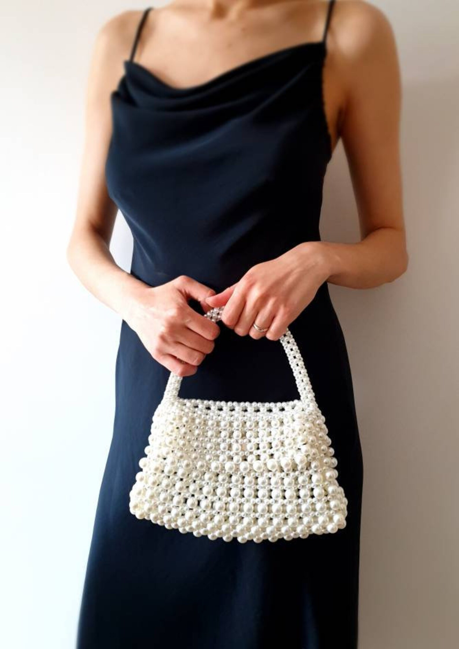 Pearl Beaded Bag, Pearl Wedding Handbag, Cream Beaded Bridal Purse, Pearl Evening Bag, Faux Pearl... | Etsy (UK)