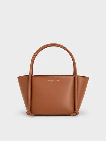 Elora Elongated-Handle Tote Bag
 - Tan | Charles & Keith UK