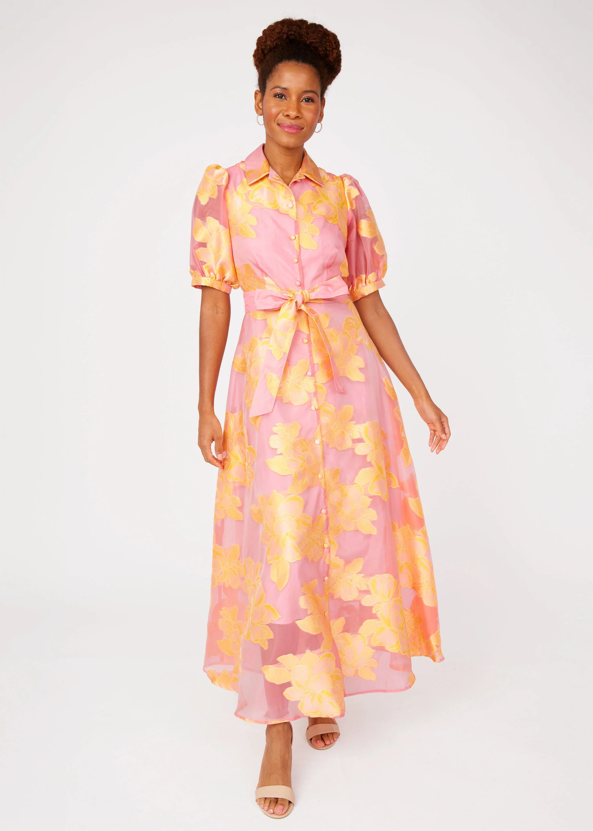 Charlotte Gown Sorbet Peony Organza | Abbey Glass