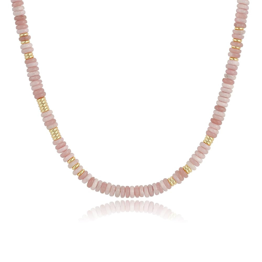 KissYan Boho Beaded Choker Necklace for Women, Gemstone Choker Natural Stone Freshwater Pearl Sur... | Amazon (US)