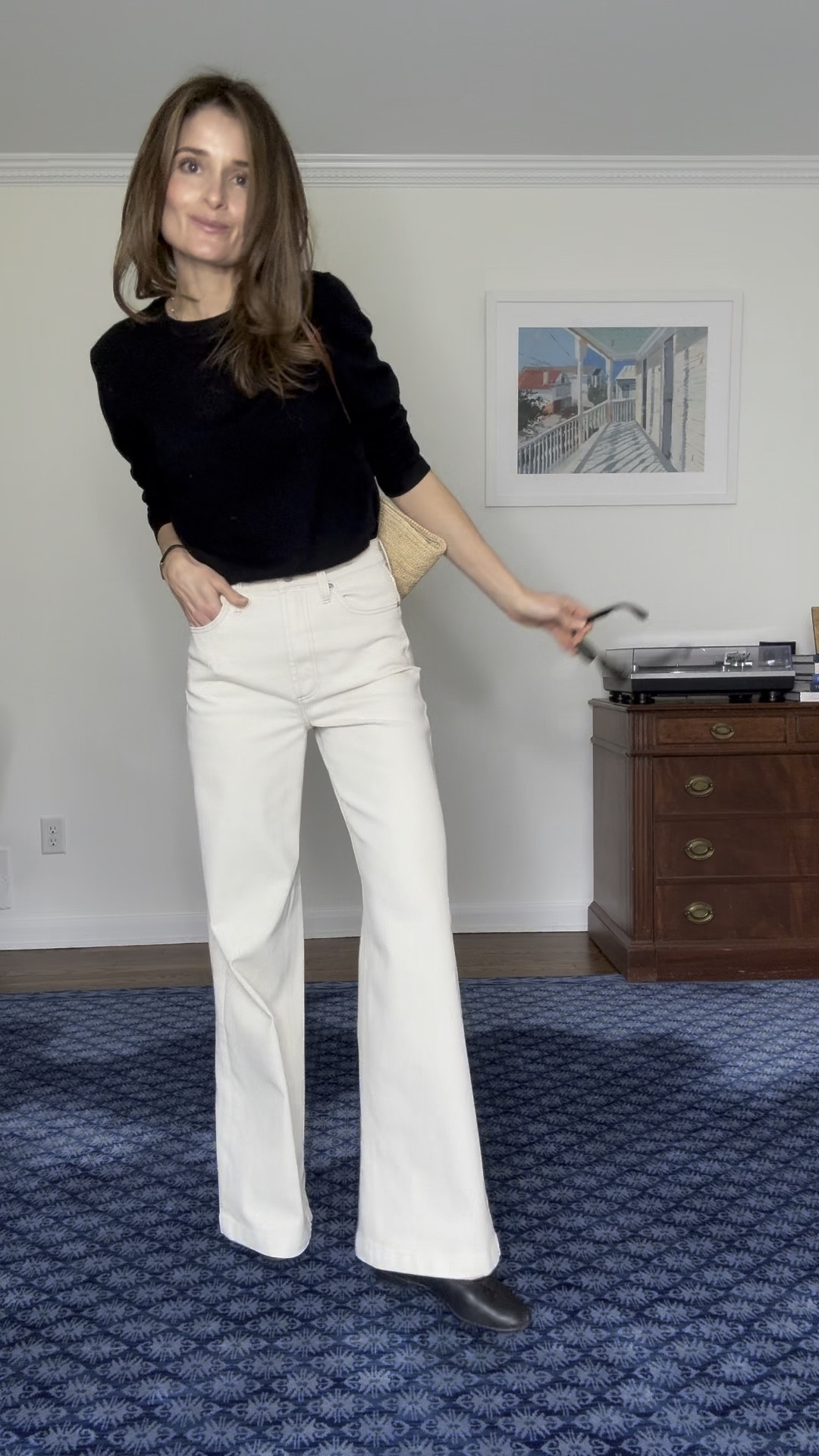 an easy outfit to start the week 

Sizing notes: 
Sweater: sized up to a medium
pants: wearing my smaller size (meg15 gets you 15% off!) 