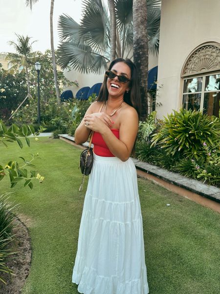 Red tube top and white skirt!!

Fourth of July outfit 
Summer outfits 
Vacation outfit
Maxi skirt 
OOTD 
Summer ootd 
Beach outfit 

#LTKStyleTip #LTKFindsUnder50 #LTKTravel