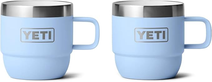 YETI Rambler Espresso Mug, Vacuum Insulated Stainless Steel Stackable Mug, Big Sky Blue, 2 Pack 6... | Amazon (UK)