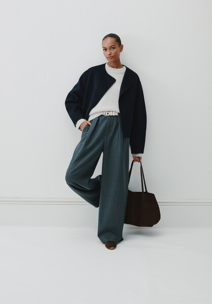 Pure Wool Double Faced Collarless Jacket | Hush UK