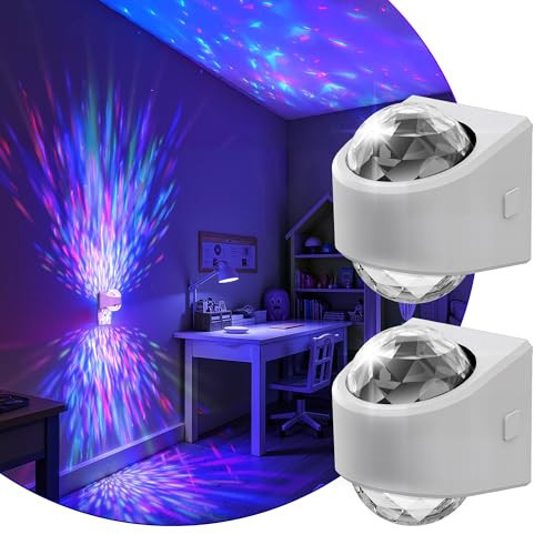 L LOHAS LED Projector Night Light,2 Pack Plug in Night Light with Light Sensor,Multi-Color Nightight for Kids Playroom Christmas Party Gift | Amazon (US)