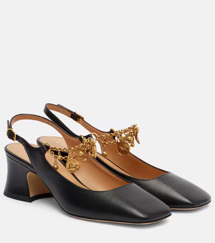 ChloÃ© ChloÃ© Charms 55 leather slingback pumps | Mytheresa (US/CA)