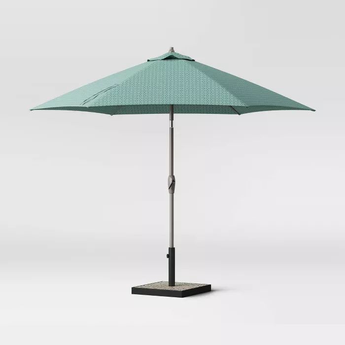 9' Round City Geo Patio Umbrella DuraSeason Fabric™ Smoke Green - Ash Pole - Project 62™ | Target