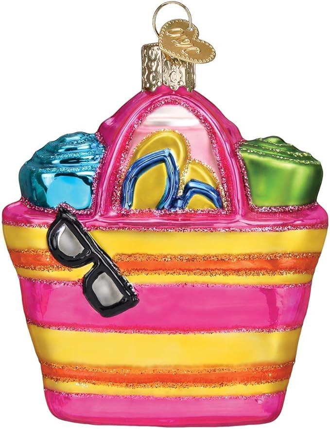 Old World Christmas Beach Bag Glass Blown Ornaments for Christmas Tree | Amazon (US)