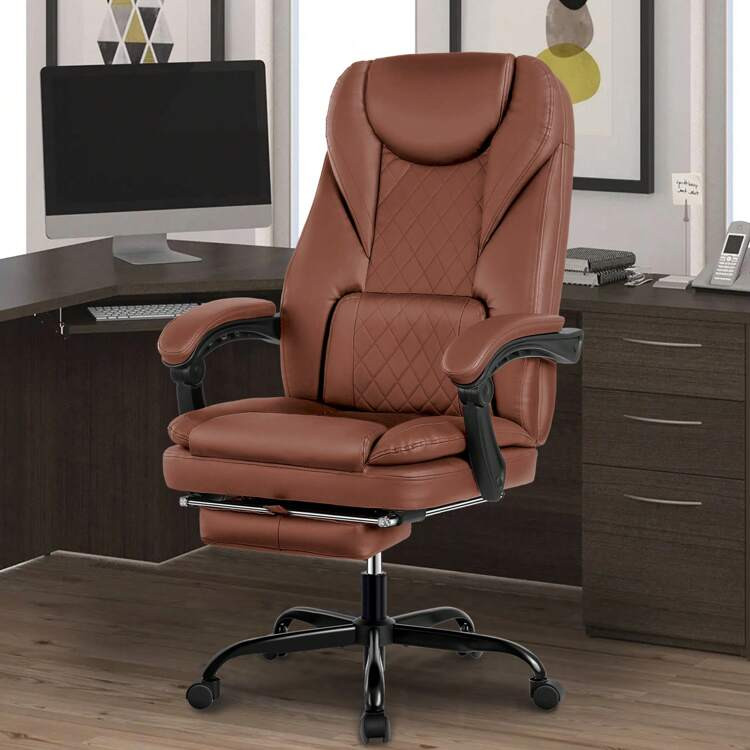 Ergonomic Executive Drafting Chair: Tall Office Chair With Flip-Up Armrests, Lumbar Support, Adju... | SHEIN