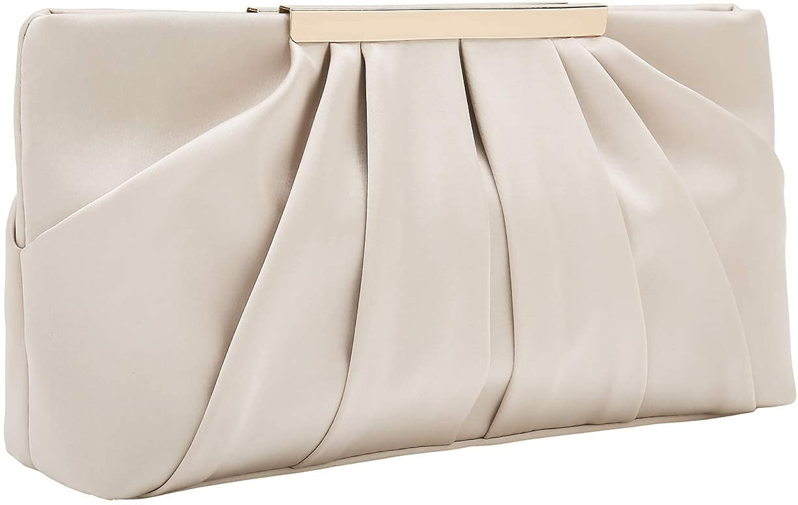 Clutch Evening Bag Elegant Pleated Satin Formal Handbag Simple Classy Purse for Women | Amazon (US)