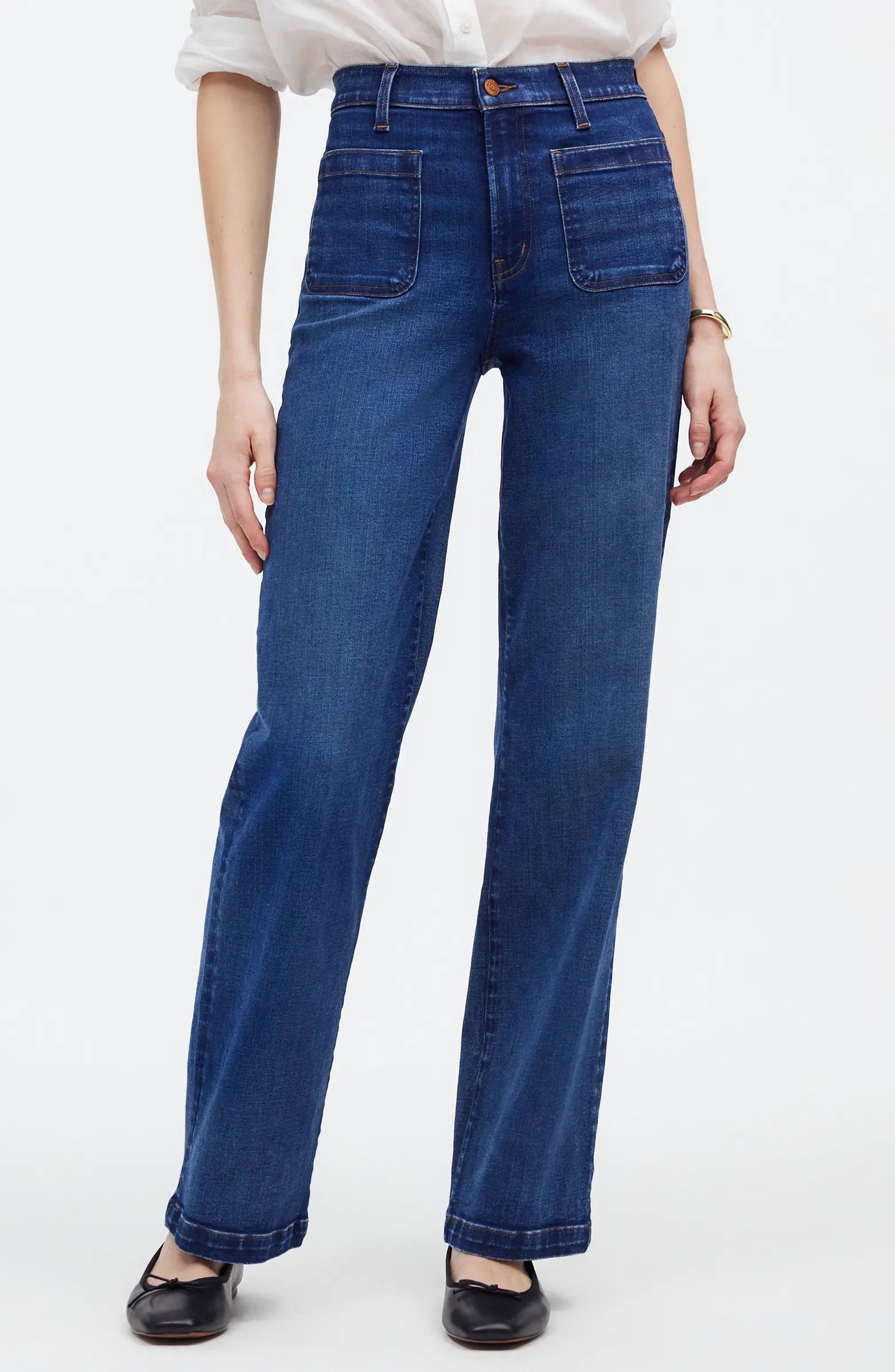 Emmett Patch Pocket Wide Leg Jeans | Nordstrom