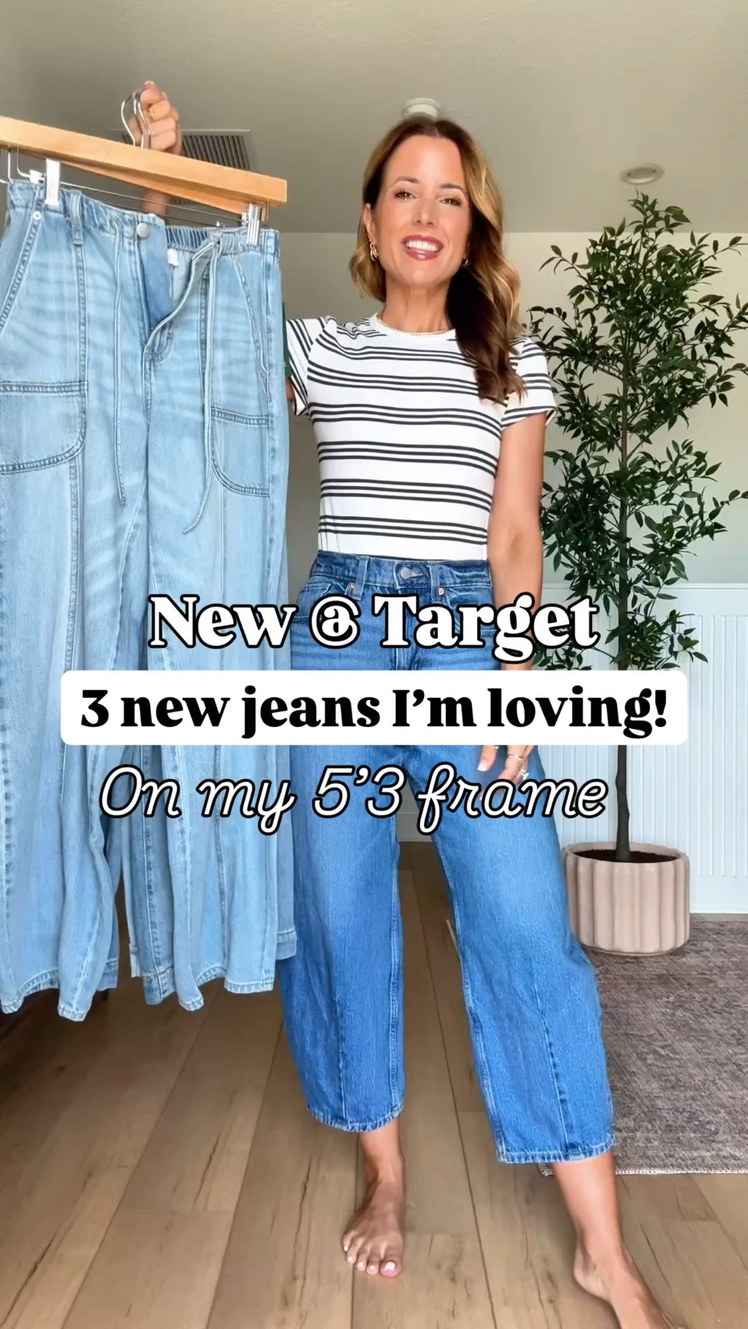 New denim jeans from Target! Spring outfits. Summer outfits. Mom outfits. Casual outfits. Barrel jeans in 00 short - could do regular length in these too. Mid-rise pull-on style jeans in XXS - runs a little big and a lot of you could size down! Vintage straight crop jeans in 00 - these are full length on me and I’m 5’3. Drawstring utility jeans in 00 - runs a little big and most of you could size down 1! XS in striped top. Buckle slide sandals are TTS.

#LTKootd #LTKgrwm #LTKPetite