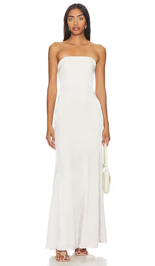 Micah Gown in Champagne Beige Dress Off White Dress White Strapless Dress Long White Dress | Revolve Clothing (Global)