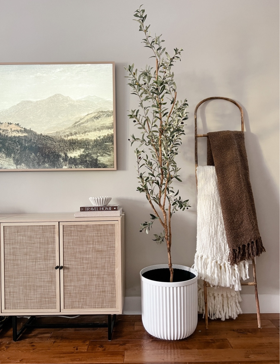 Scenes of my living room decor. Media console, tv stand, neutral living room, blanket ladder

#LTKhome #LTKFind