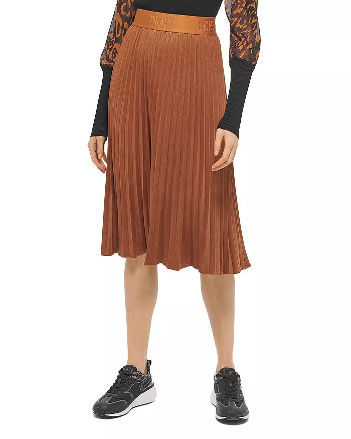 Pleated Faux Suede Midi Skirt | Bloomingdale's (US)