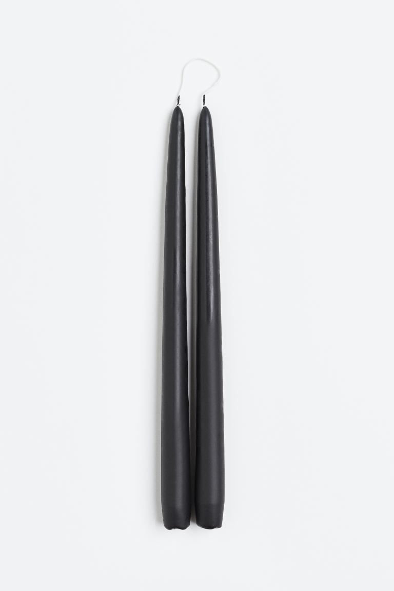 2-pack Tapered Candles - Black - Home All | H&M US | H&M (US + CA)