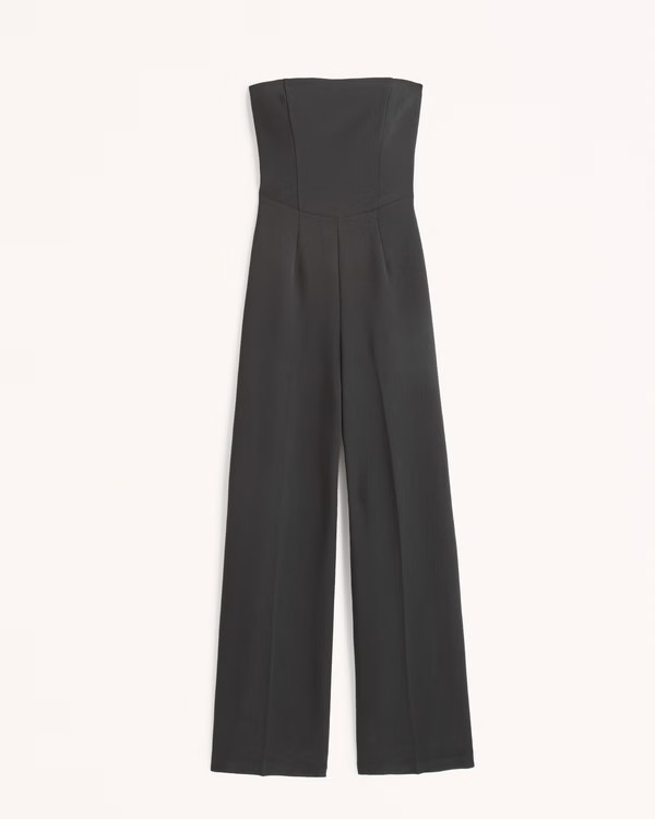 Strapless Premium Crepe Jumpsuit | Abercrombie & Fitch (US)