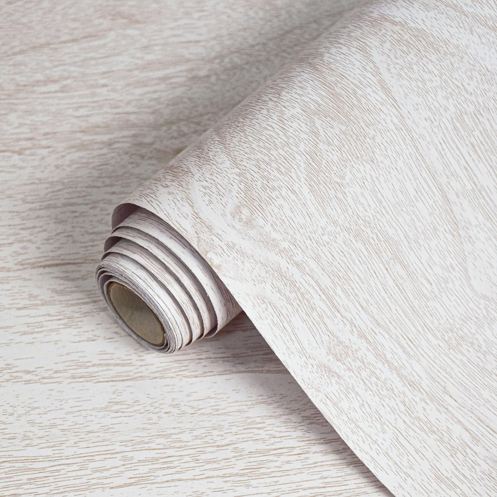 White Wood Contact Paper for Cabinets and Drawers Wood Grain Peel and Stick Wallpaper for Furnitu... | Amazon (US)