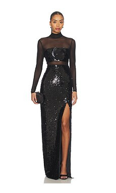 LIKELY Sequin Andie Gown in Black from Revolve.com | Revolve Clothing (Global)