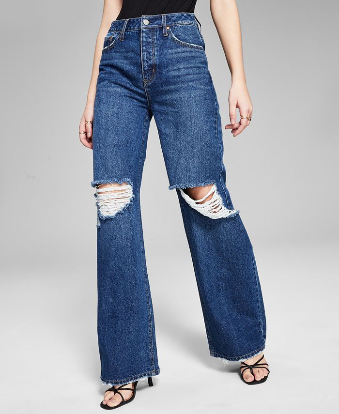 And Now This High Rise Distressed Wide-Leg Jeans & Reviews - Jeans - Women - Macy's | Macys (US)