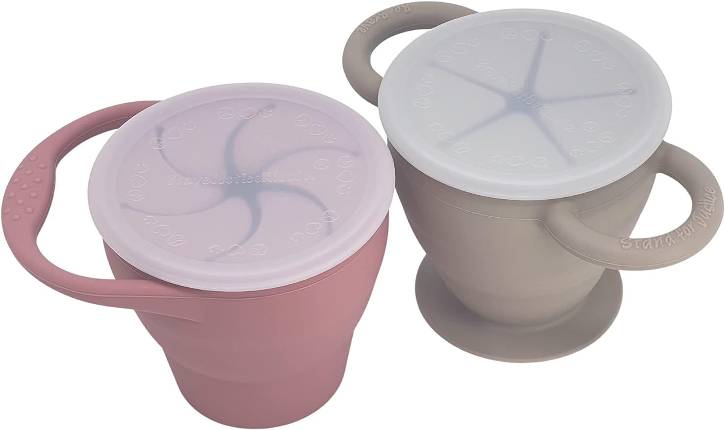BraveJusticeKidsCo. | Snack Attack I&II Baby Snack Cup | 2 pack | Collapsible Toddler Snack Cup (... | Amazon (US)