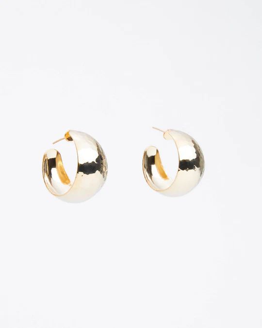 Romy Wide Hammered Hoop Earrings | VICI Collection