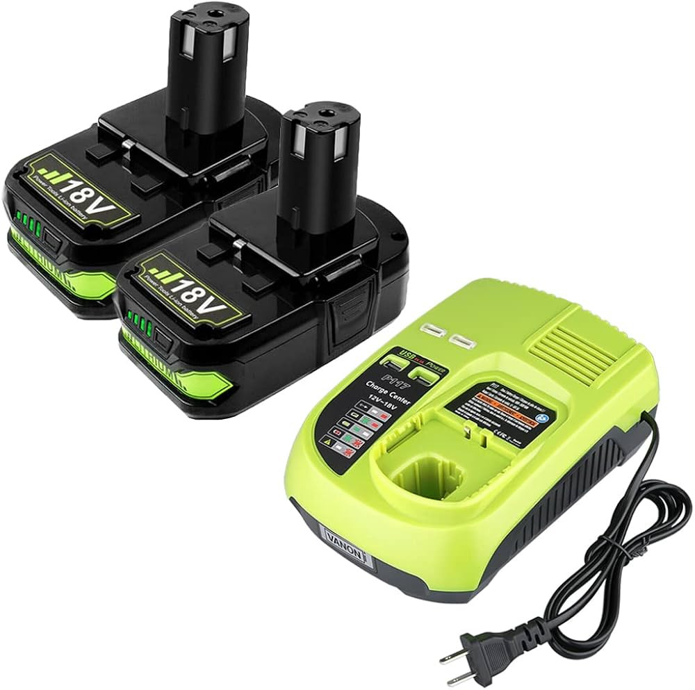 Upgrade to 2Pack 3.6Ah 18V P102 Battery + P117 Charger Replacement for Ryobi Battery and Charger ... | Amazon (US)