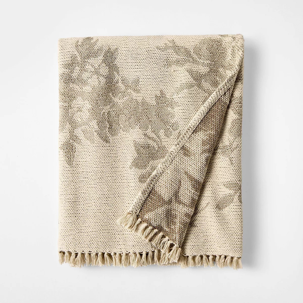 Woven Floral and Leaves Pattern Throw with Fringe  - Threshold™ designed with Studio McGee | Target