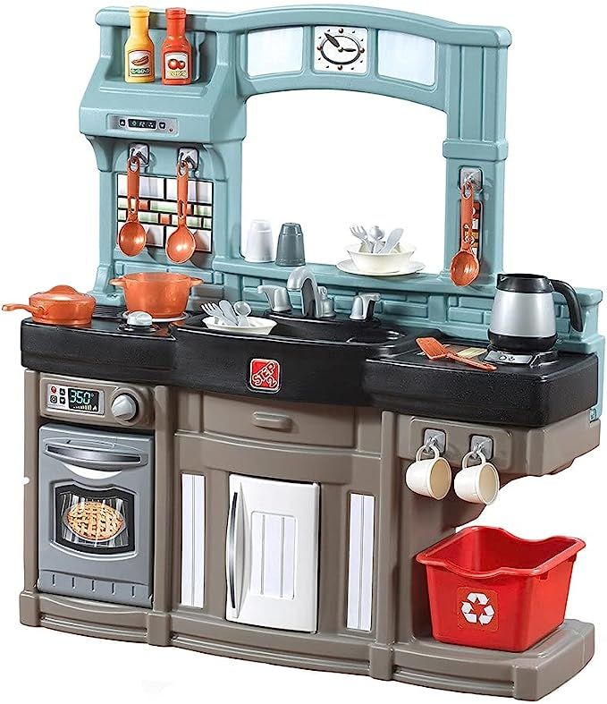 Step2 Best Chefs Kitchen Playset | Kids Play Kitchen with 25-Pc Toy Accessories Set, Real Lights ... | Amazon (US)