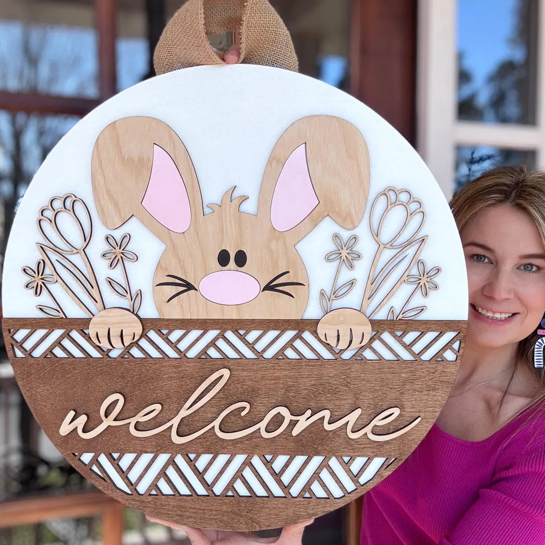 Easter Door Hanger | Welcome Easter Front Door Decor | Easter Front Door Wreath | Spring Door Han... | Etsy (US)