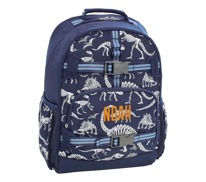 Mackenzie Navy Dinosaur Bones Glow-in-the-Dark Backpacks | Pottery Barn Kids