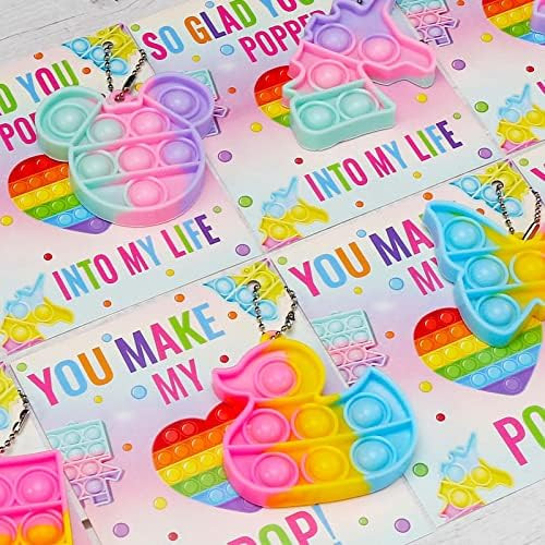 Valentines Day Gifts for Kids - 24 Valentines Cards with Pop Bubbles Bulk- Valentine Exchange for... | Amazon (US)