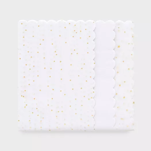 White & Gold Tissue Paper 8ct