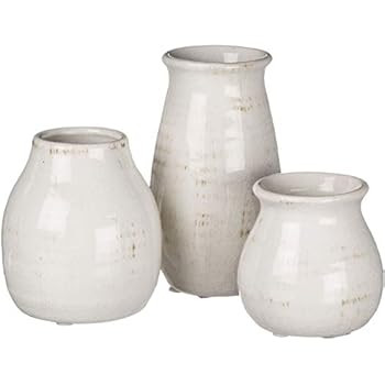 Sullivans Small White Ceramic Vase Set, Rustic White Home Decor, Great for Centerpieces, Kitchen,... | Amazon (US)