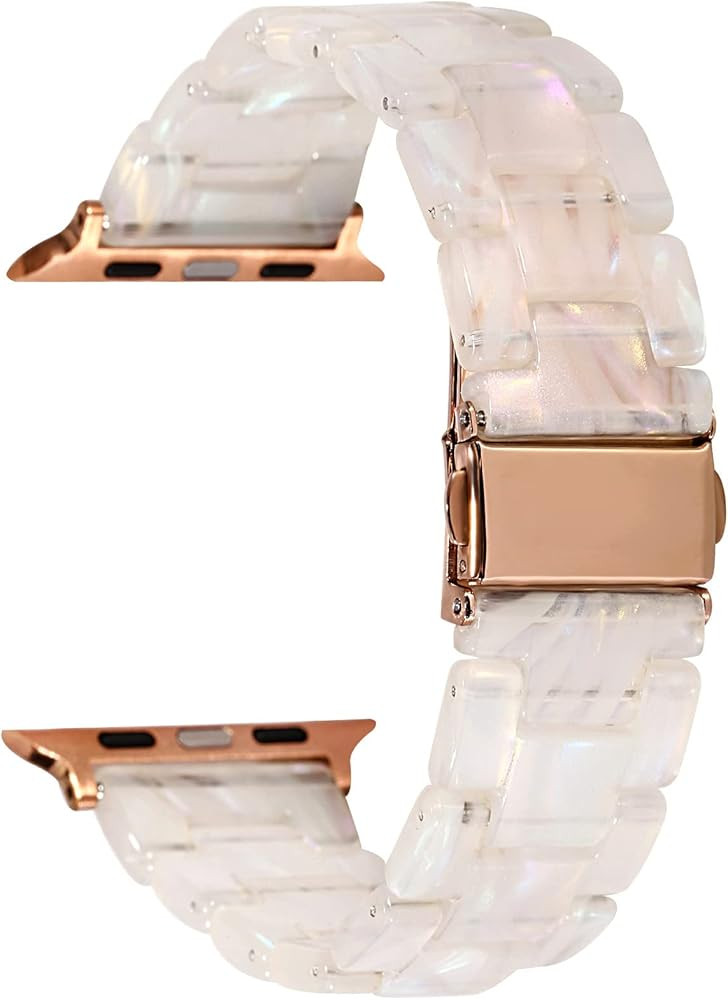 Greaciary Resin bands Compatible with Apple Watch 38mm 40mm 41mm 42mm 44mm 45mm,Lightweight Resin... | Amazon (US)