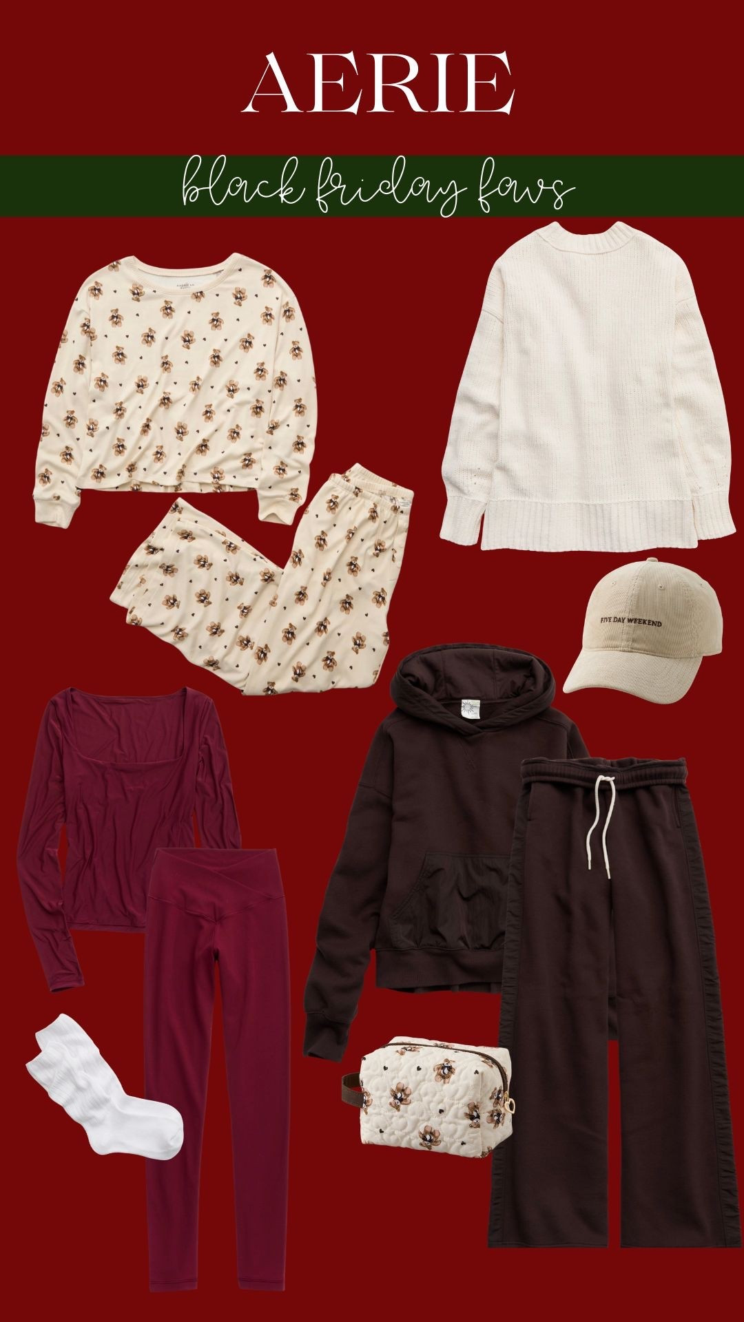 Aerie Black Friday 
Matching set
Sweatpants 
Sweater 
Hoodie
Pajamas 
Leggings
Knit sweater

#LTKPetite #LTKHoliday #LTKSaleAlert