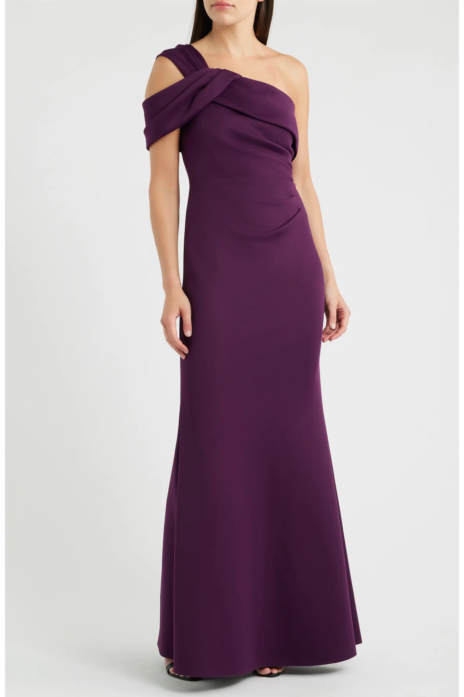 Eliza J Side Tuck One-Shoulder Gown (Women) | Nordstrom | Nordstrom