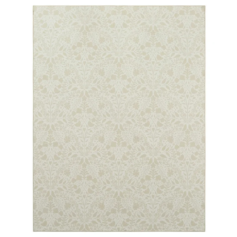 My Texas House Ivory Floral Faux Fur Washable Indoor Area Rug, 7'6" x 10' | Walmart (US)