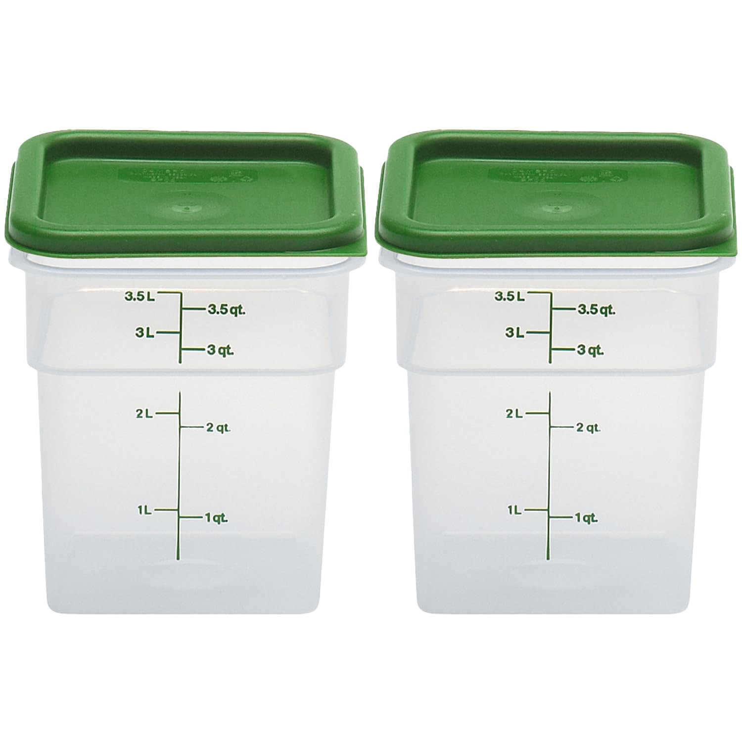 Cambro Food Storage Container with Lid (BPA-Free) - 2 Pack - Classic Series Square with Green Lid... | Amazon (US)