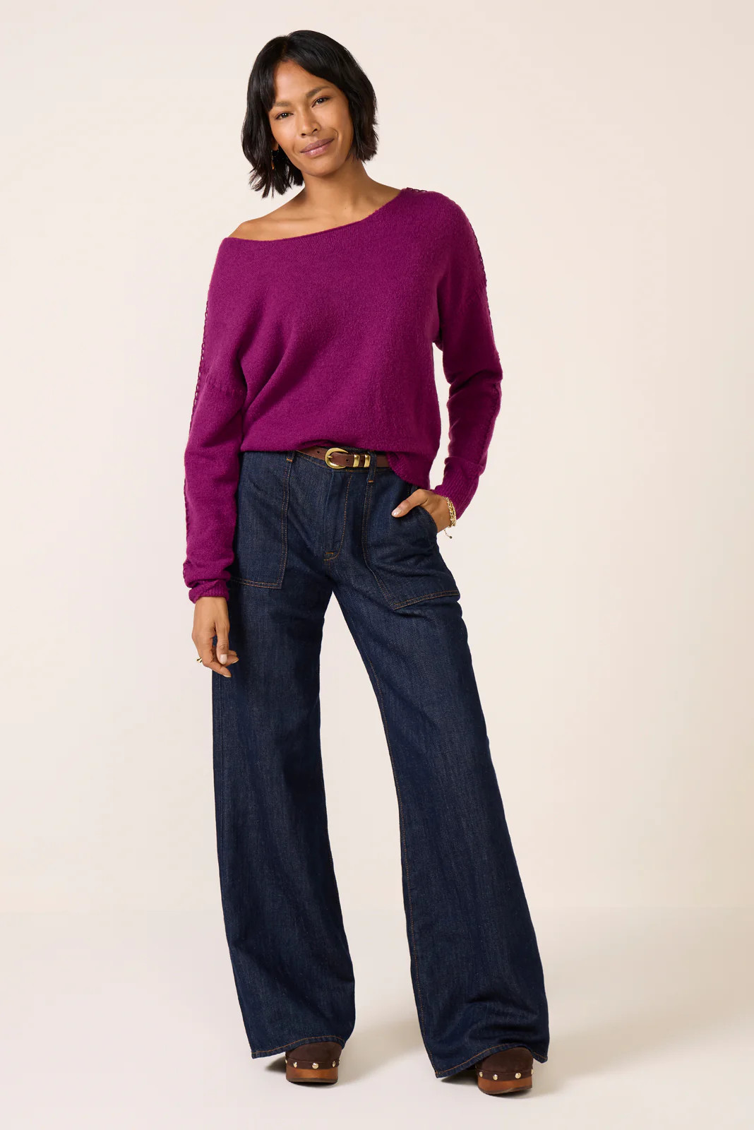 Jessie Whipsitch Off Shoulder Sweater | Evereve